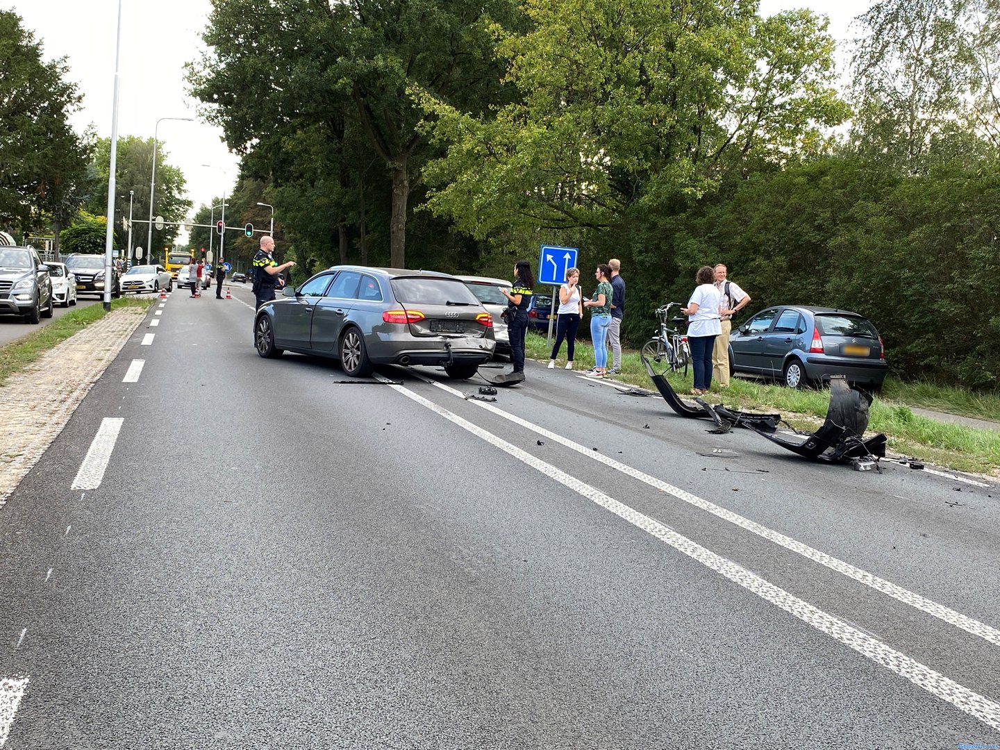 Kettingbotsing met vijf auto’s in Malden