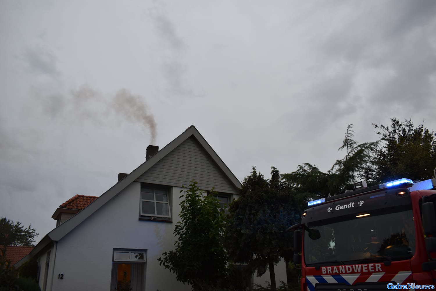 Schoorsteenbrand in Gendt