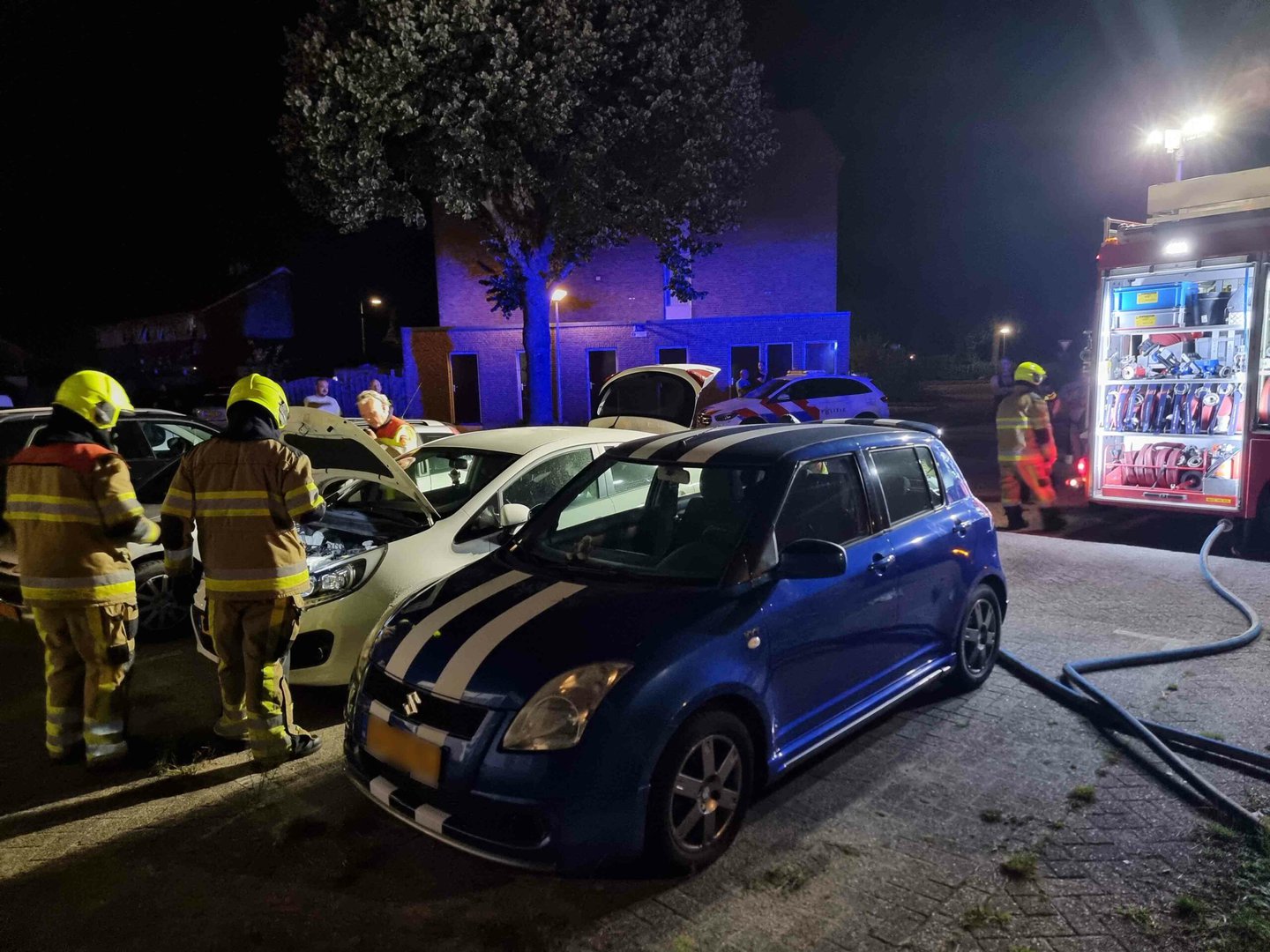 Auto beschadigd door een korte brand