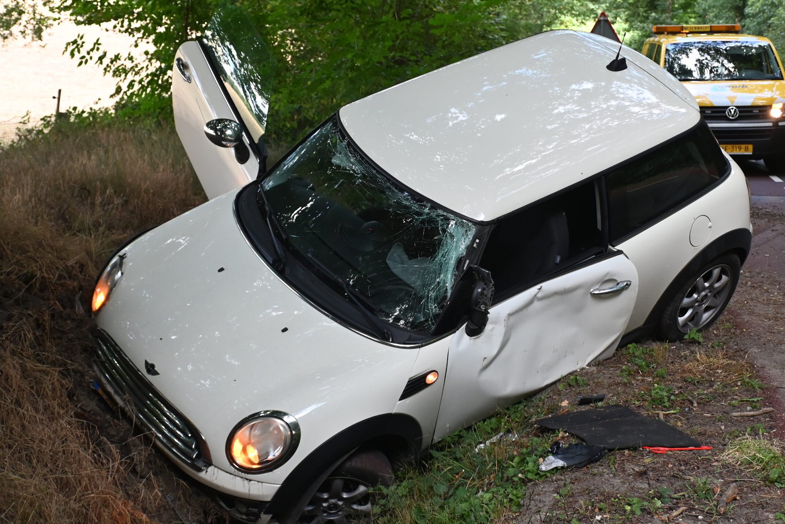 Automobilist onwel en belandt in sloot