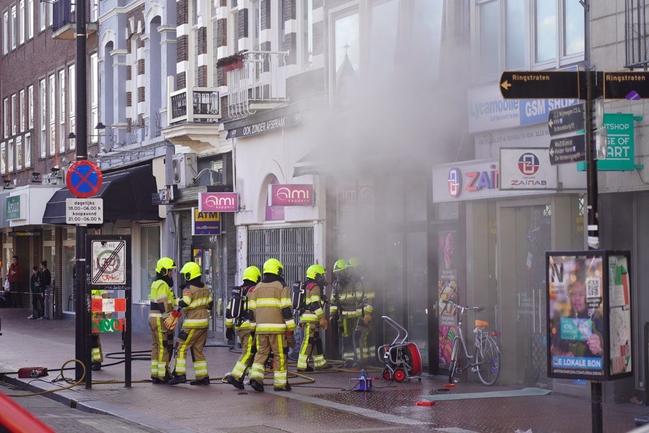 Brand in winkelpand in centrum Nijmegen