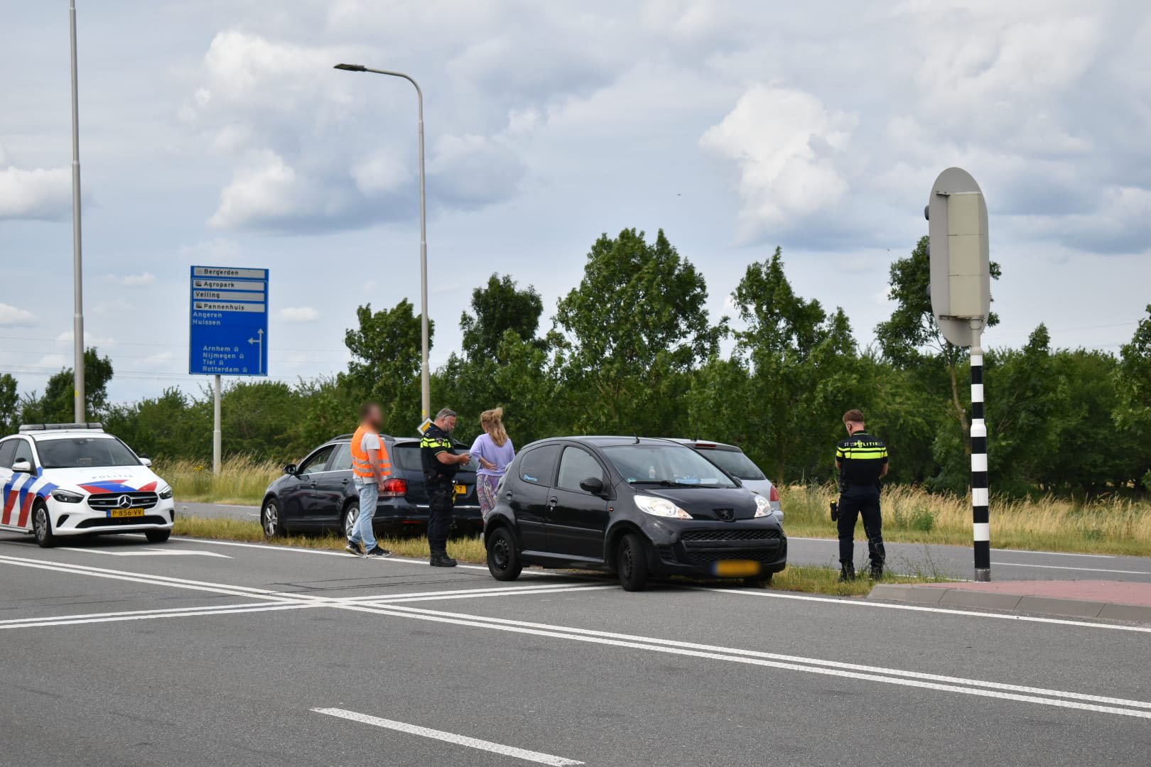 Kop-staart aanrijding op N839 in Bemmel