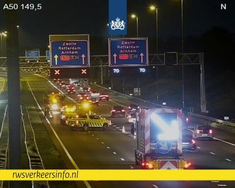 Ruim 2 uur vertraging na ongeval op A50