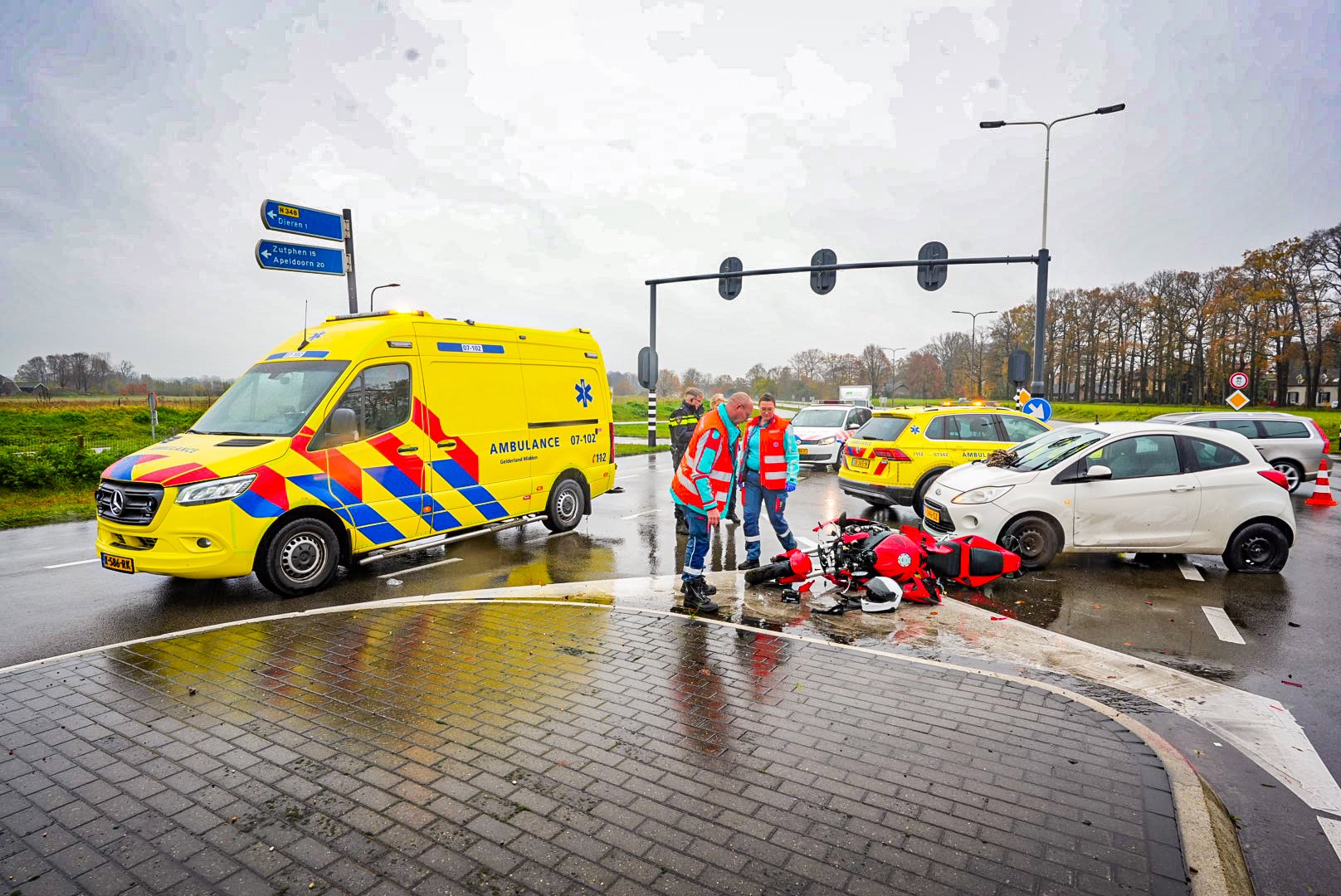 Weer een ongeval met gewonde op kruising Dieren