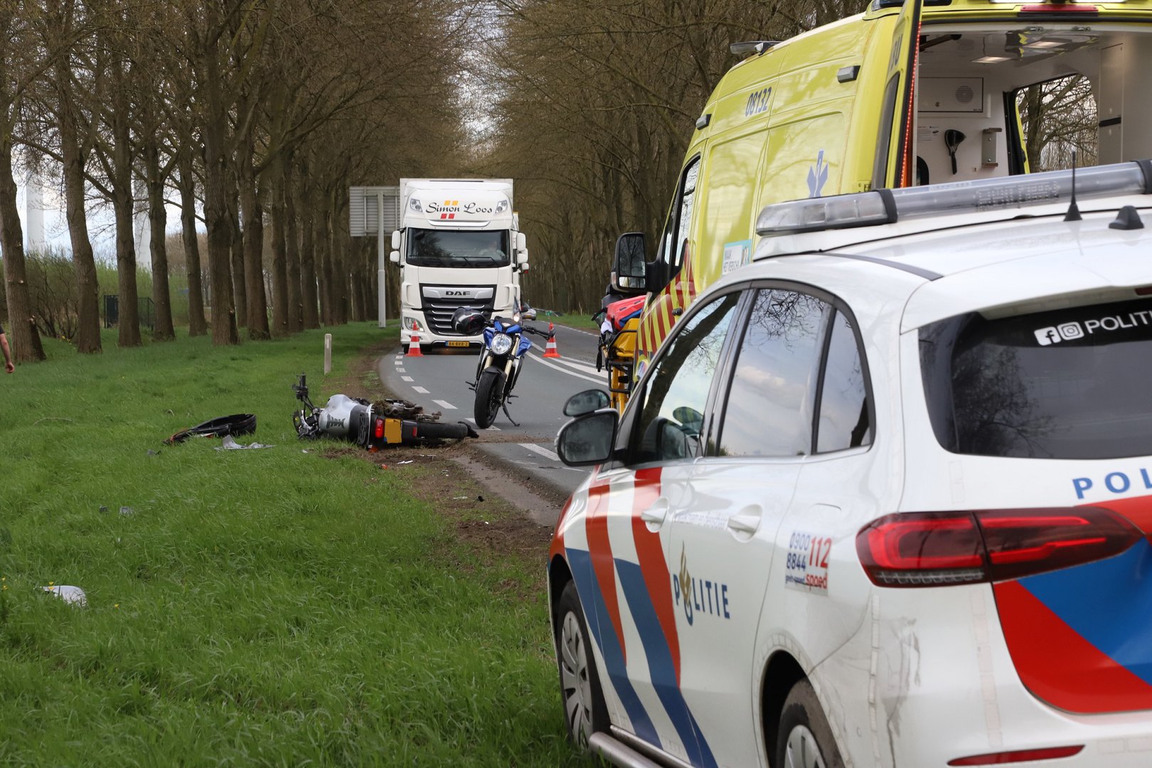 Motorrijder gewond na val