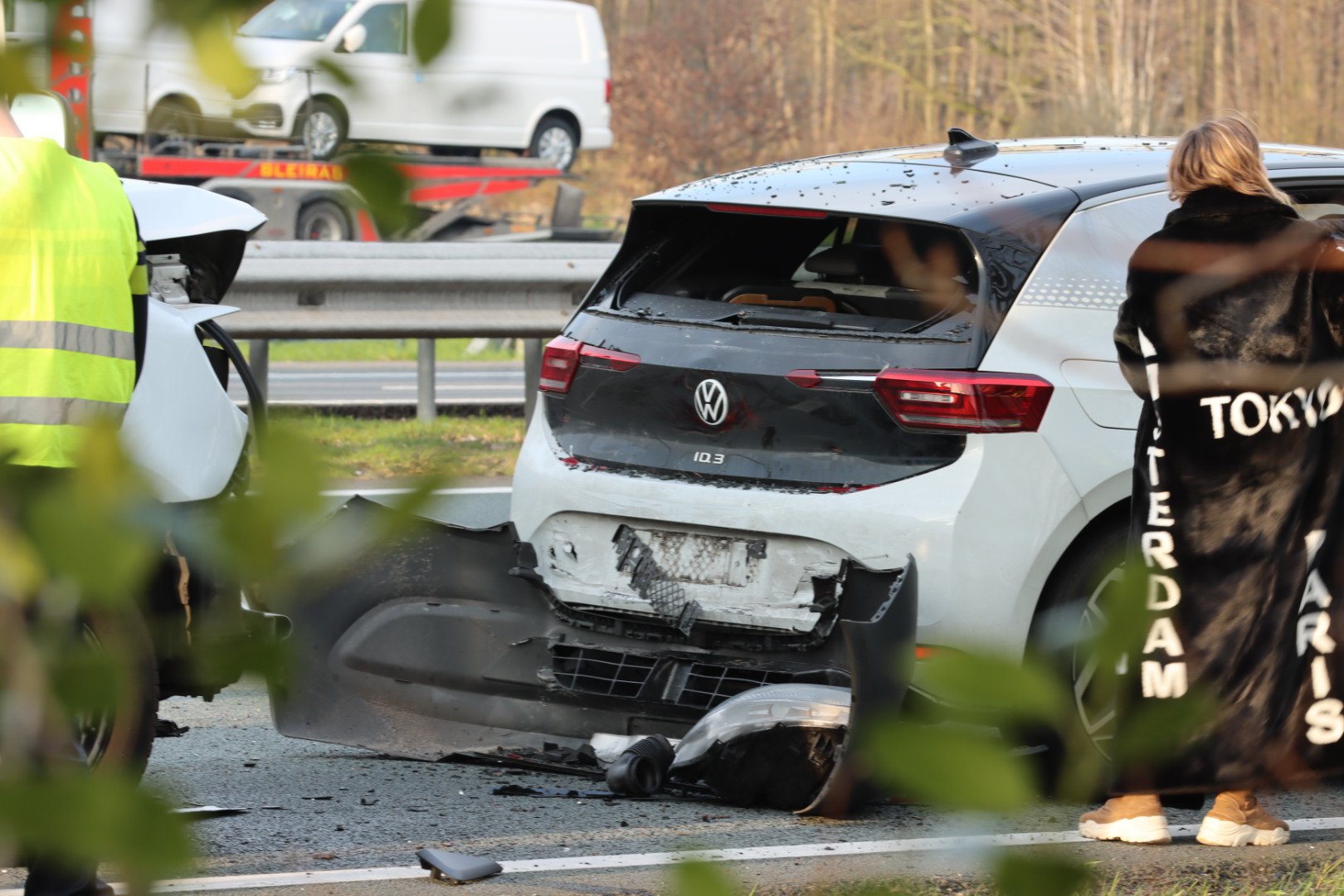 Lange file door ongeval op A1