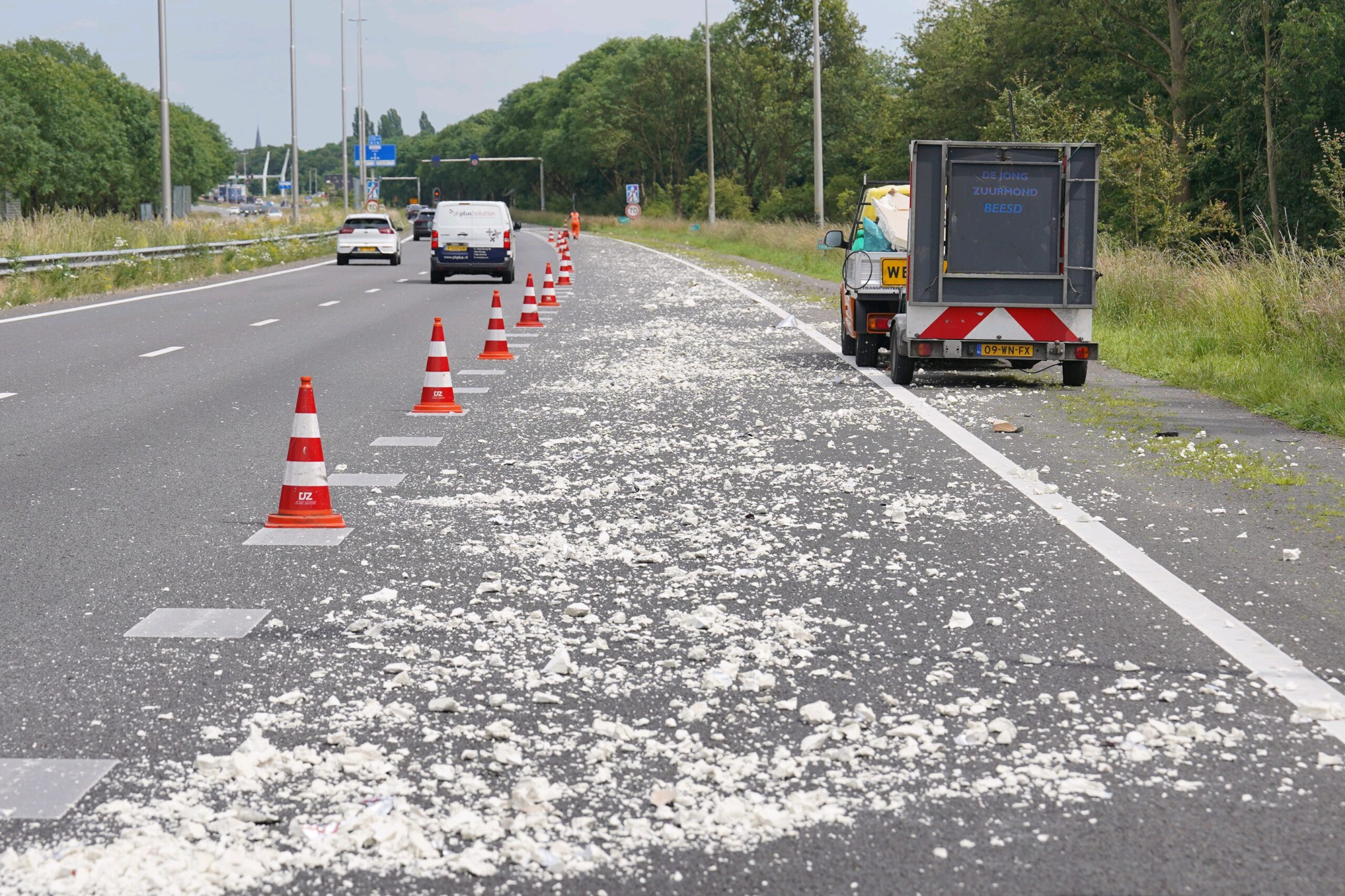 File door afgevallen isolatieplaten