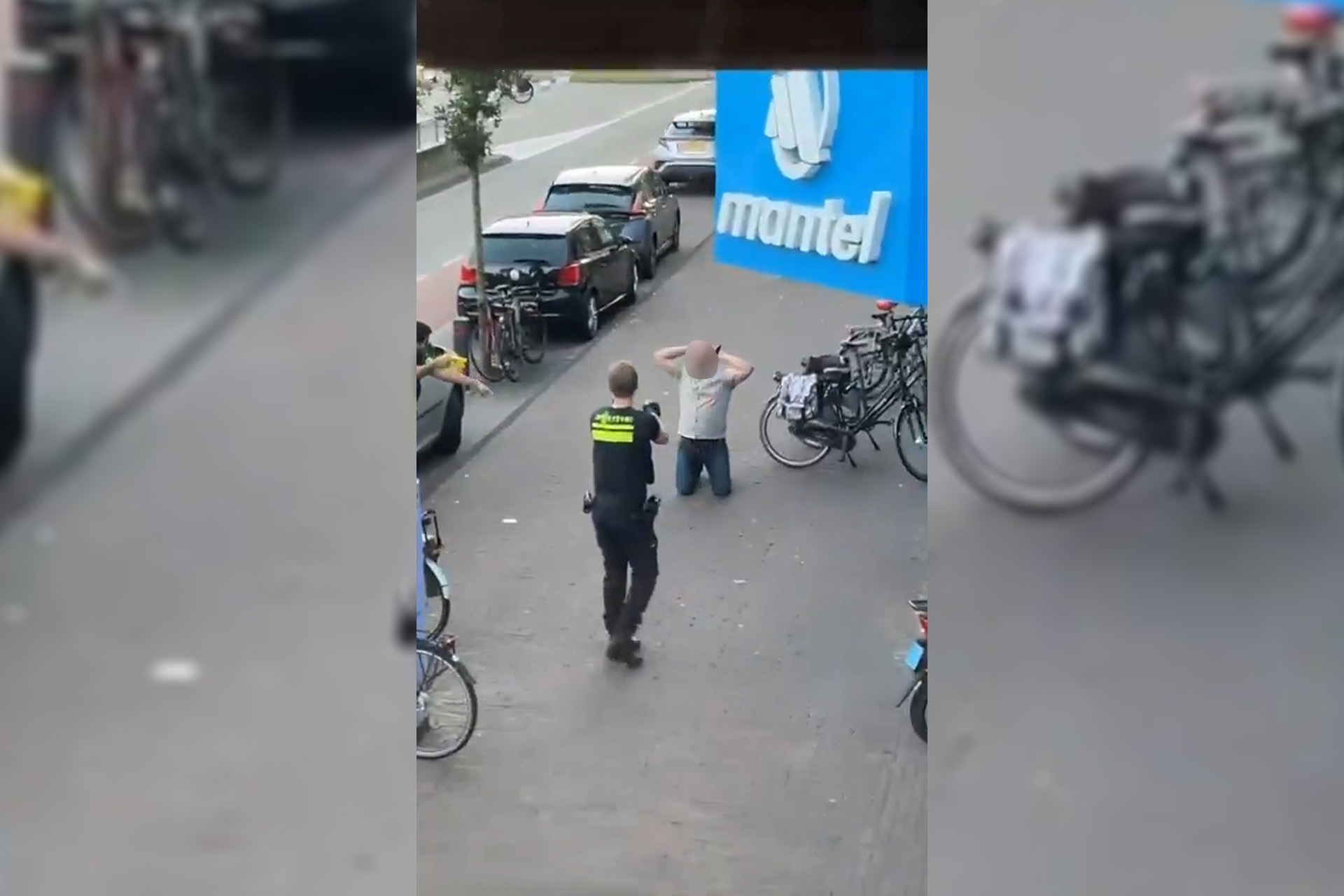 VIDEO: Politie houdt man met bijl aan met tasers op straat