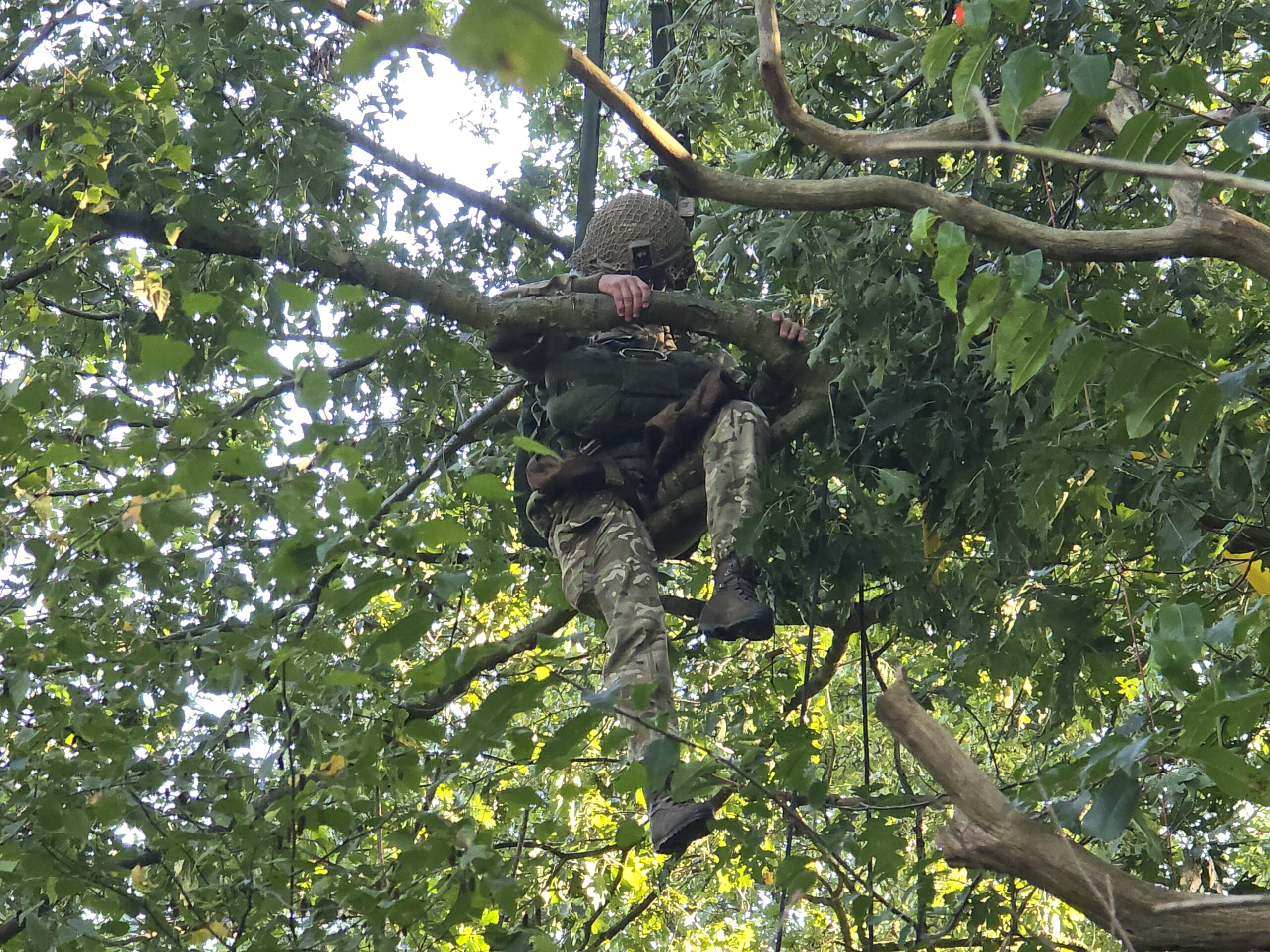 Opnieuw parachutist in boom belandt tijdens dropping