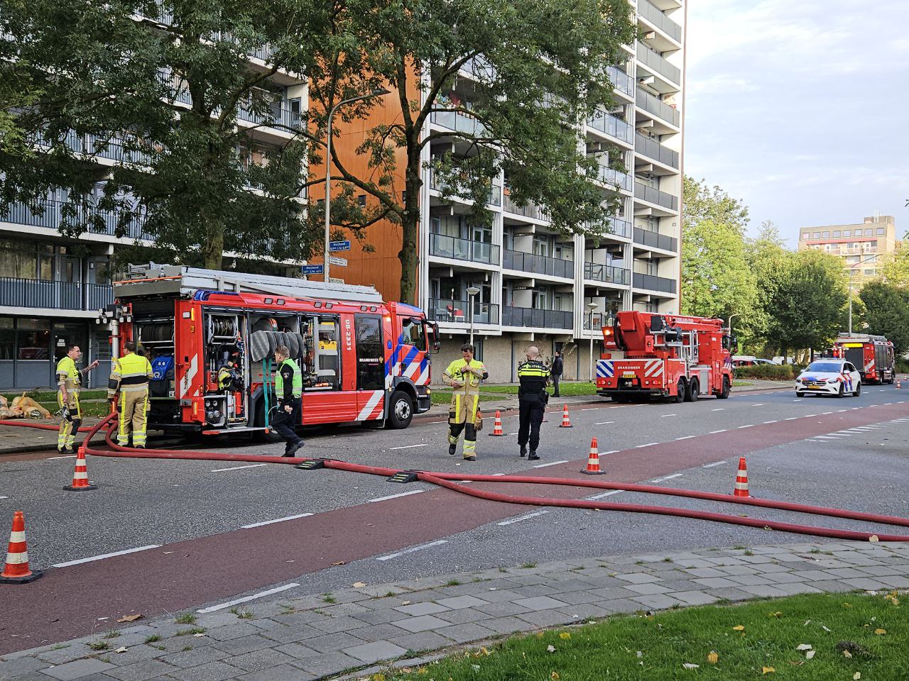 Brand op achtste etage van flat snel onder controle