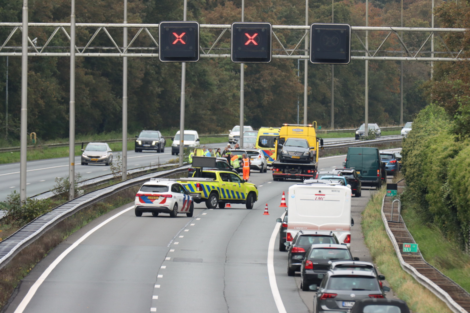 Ongeval op snelweg veroorzaakt flinke vertraging