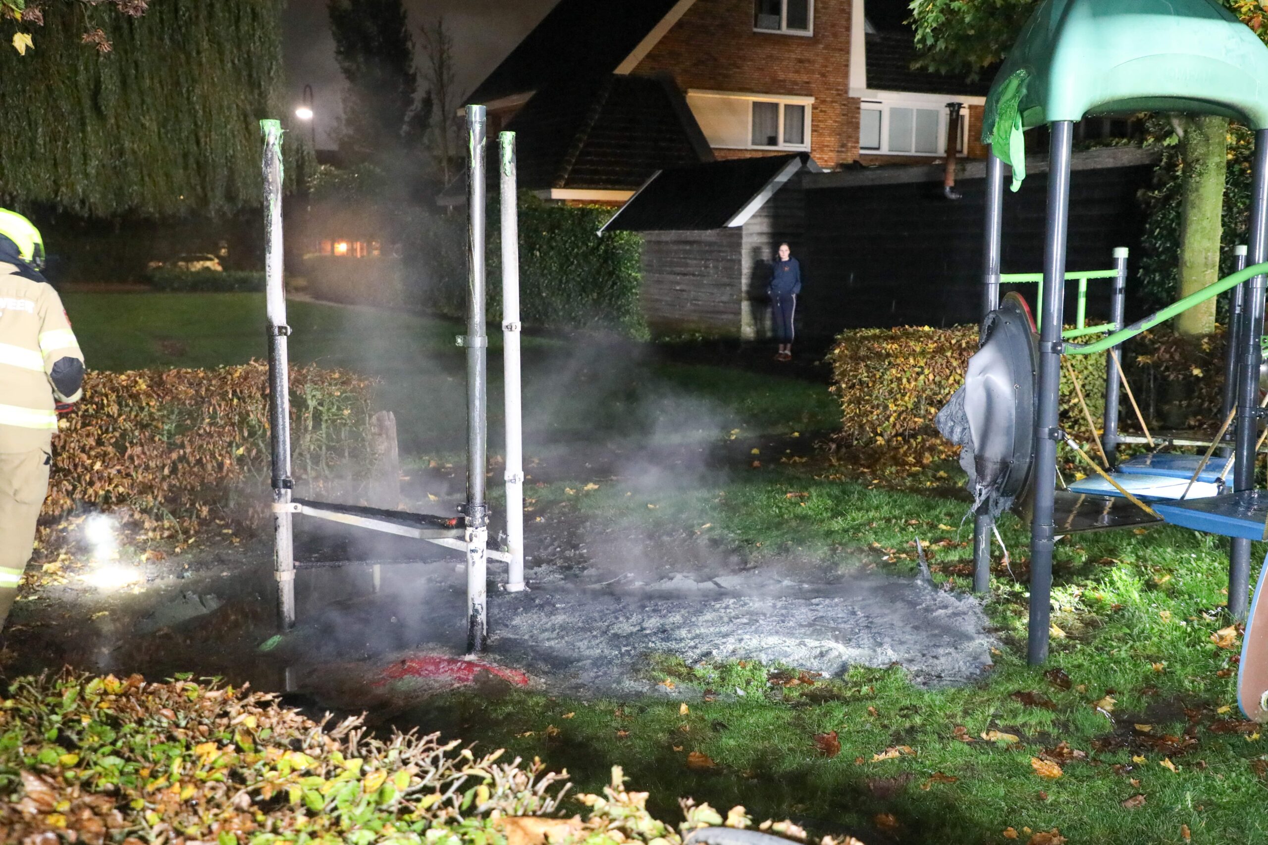 Speeltoestel opgeblazen met vuurwerkbom