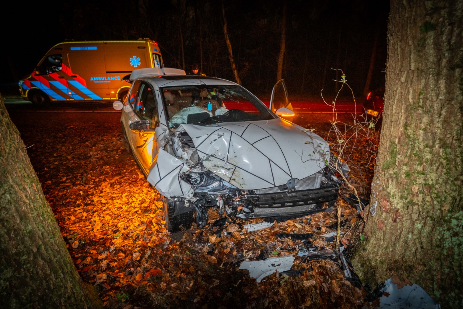 Automobilist botst tegen boom in Arnhem