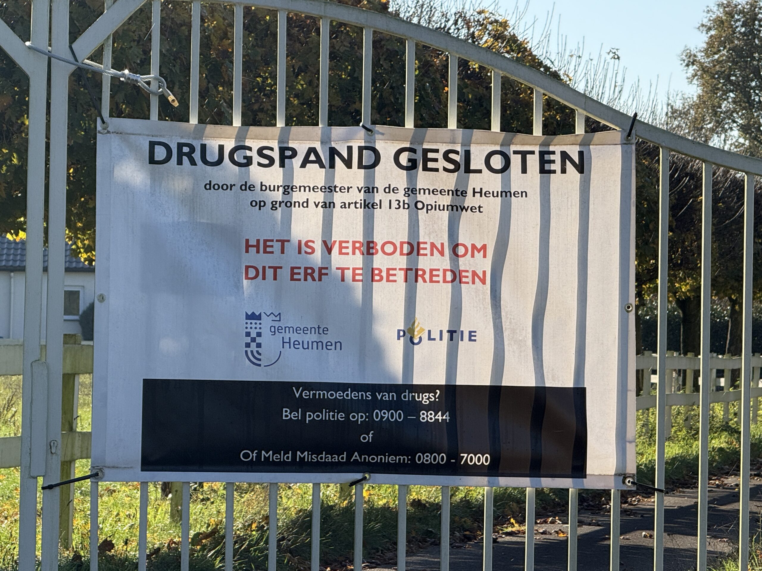 Villa gesloten na ontdekking van drugsovertredingen