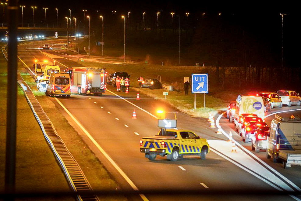 Ruim uur vertraging door ongeval op A50